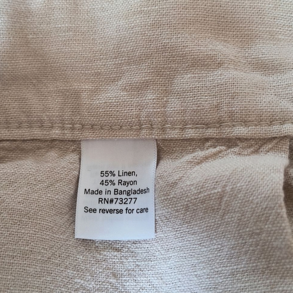 2 Pair Croft & Barrow Linen Blend Pull On Shorts In Navy And Oatmeal Size L - Picture 11 of 12
